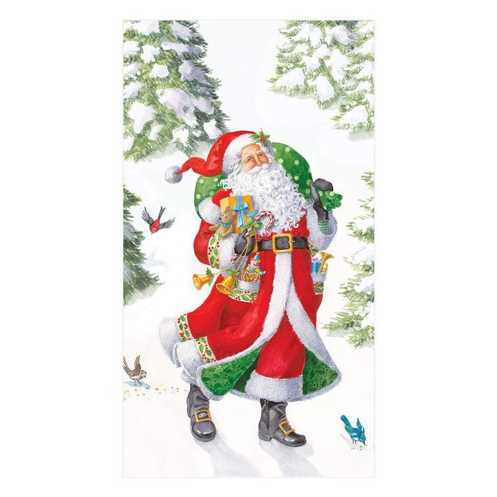 Guest Towel Napkin - Woodland Santa  Caspari   