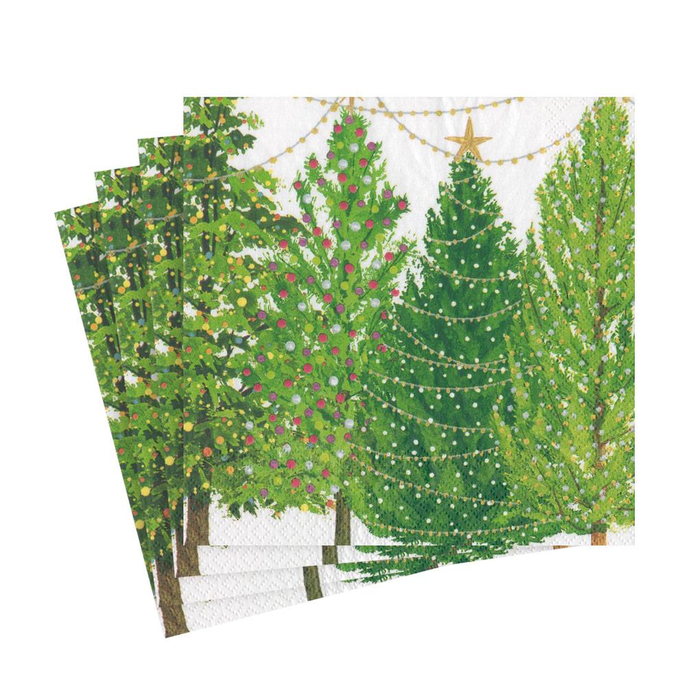 Luncheon Napkin - Christmas Trees With Lights  Caspari   