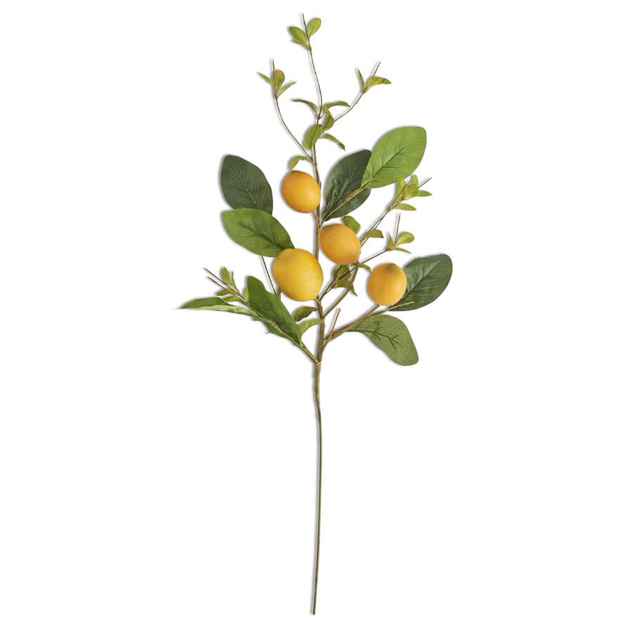 Lemon and Foliage Stem 28" Artificial Flora K&K   