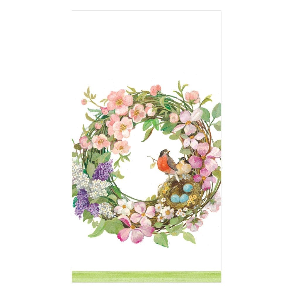 Guest Towel Napkin - Spring Wreath  Caspari   