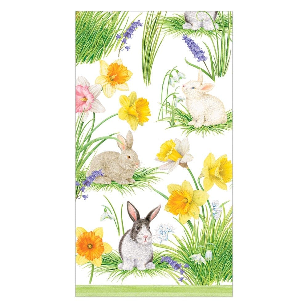 Guest Towel Napkin - Bunnies & Daffodils  Caspari   