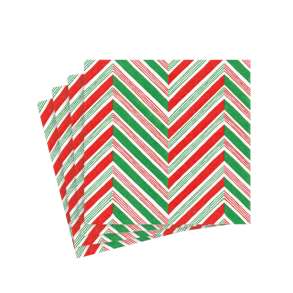 Cocktail Napkin - Candy Cane Stripes  Caspari   