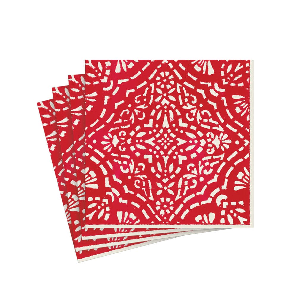 Cocktail Napkin - Annika Red  Caspari   