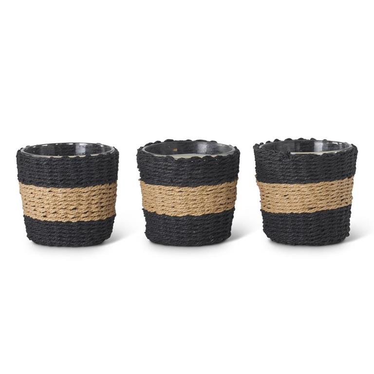 Soy Candles Black Wicker Sleeve  K&K   