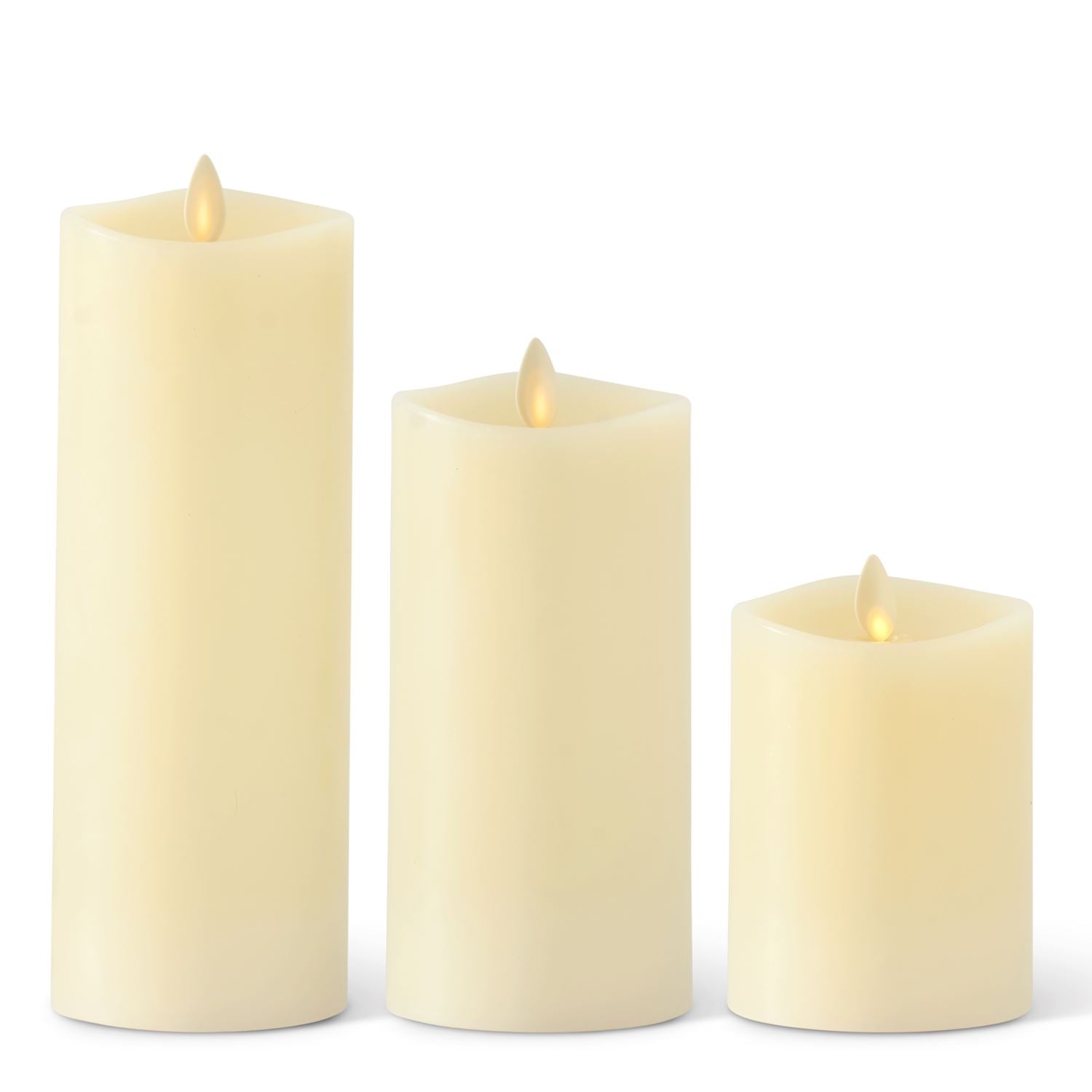 Luminara - Indoor Flameless Pillar - 3" DIa - Ivory Flameless Candles K&K   