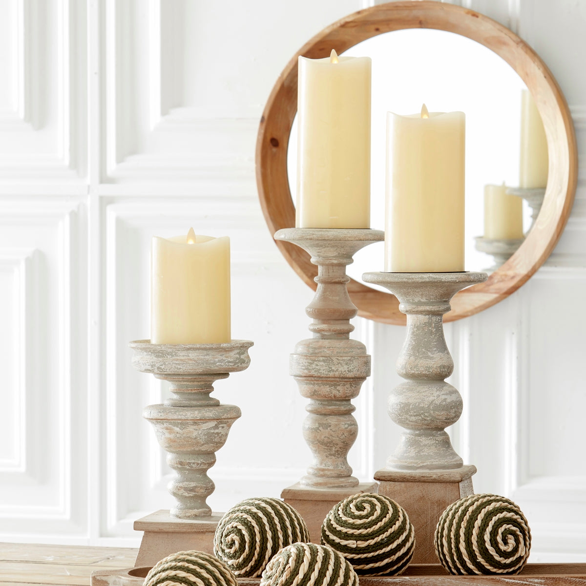 Ivory Wax Luminara 3.5" Indoor Pillar Candle  K&K   