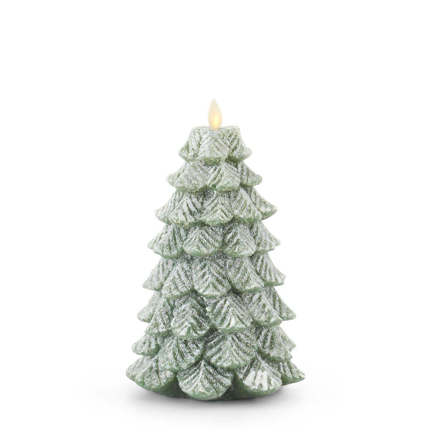 Green Snowy Tree Luminara Indoor Candle  K&K Large  