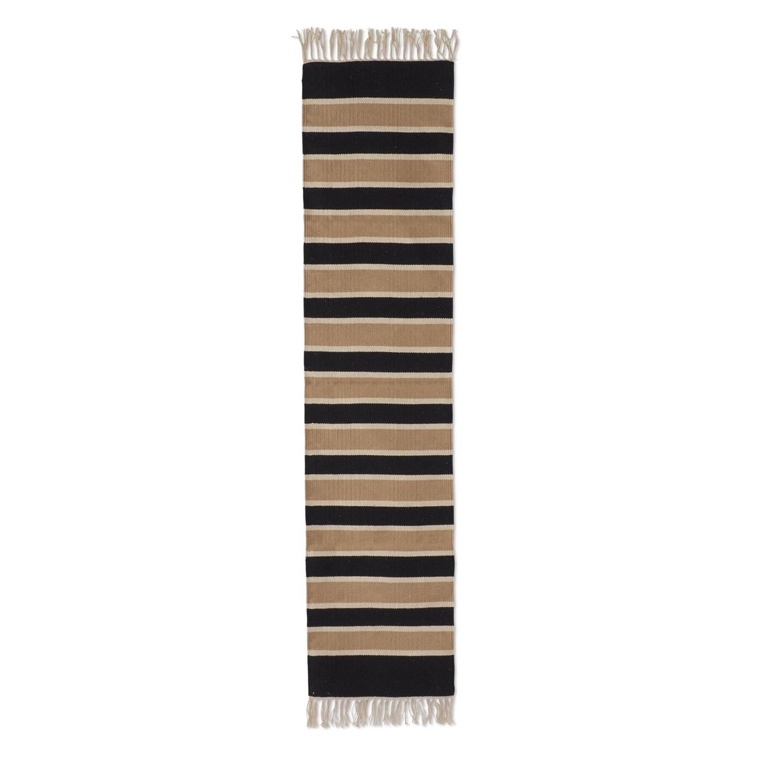 Black Cream & Tan Table Runner  K&K   