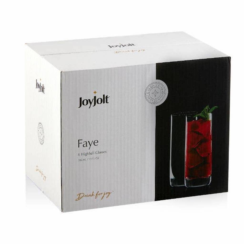 Faye Highball Glasses 13 oz, Set of 6  JoyJolt   