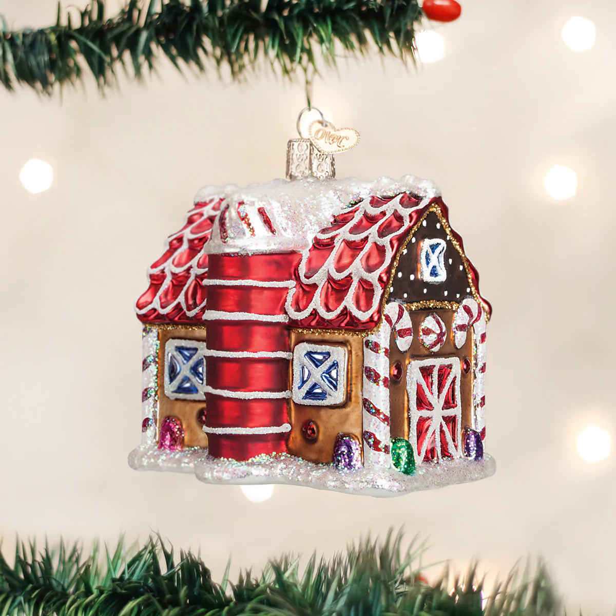 Gingerbread Barn Ornament  Old World Christmas   