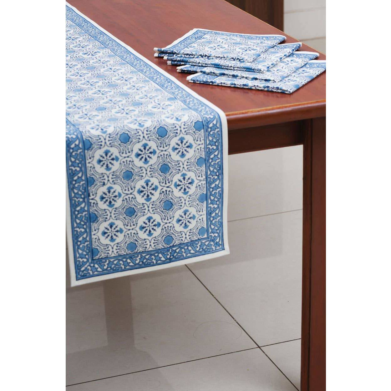 Blue Floral Table Runner  Sevya Handmade   