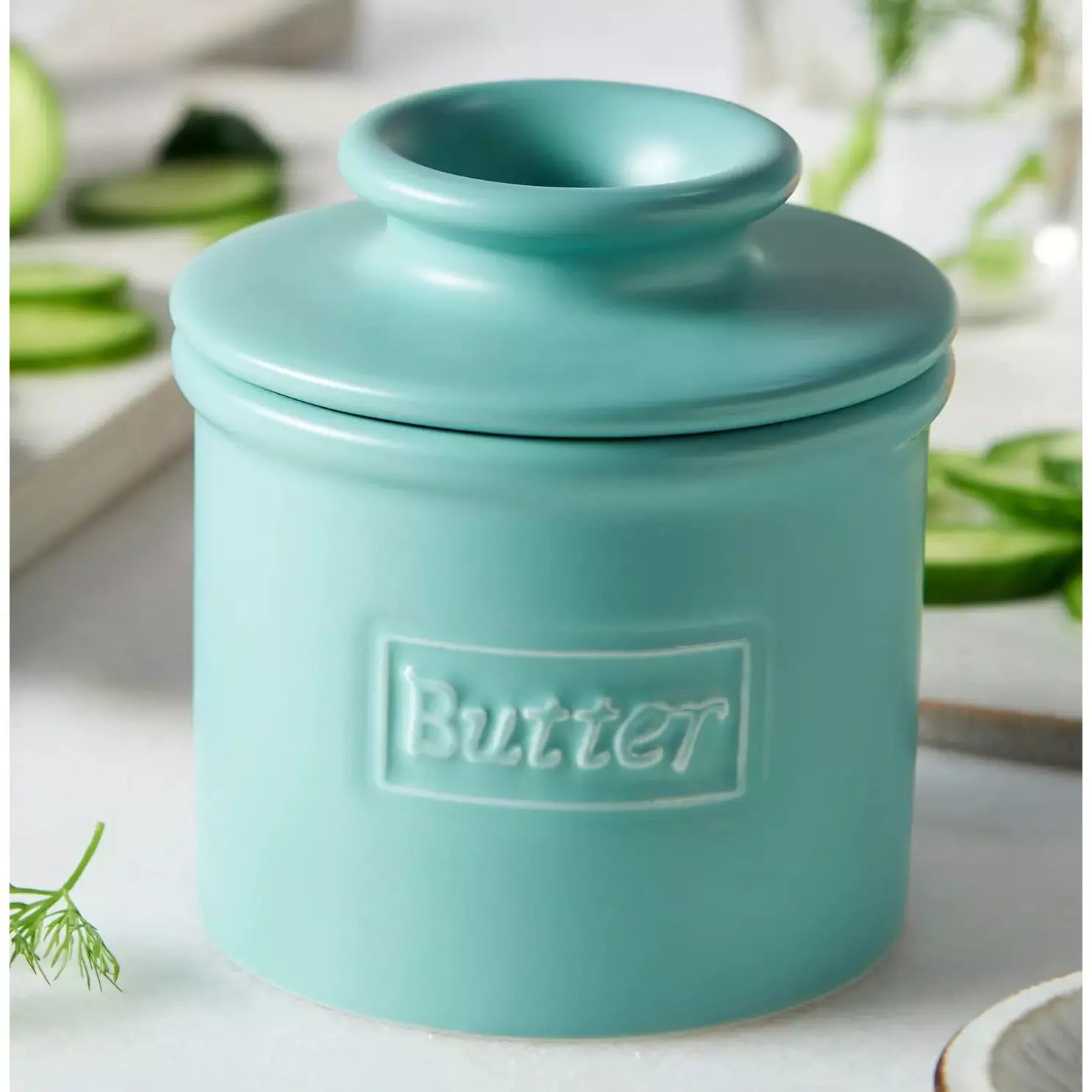 Café Matte Collection Butter Bell Crock - Aqua Matte ' The Original Butter Bell crock   