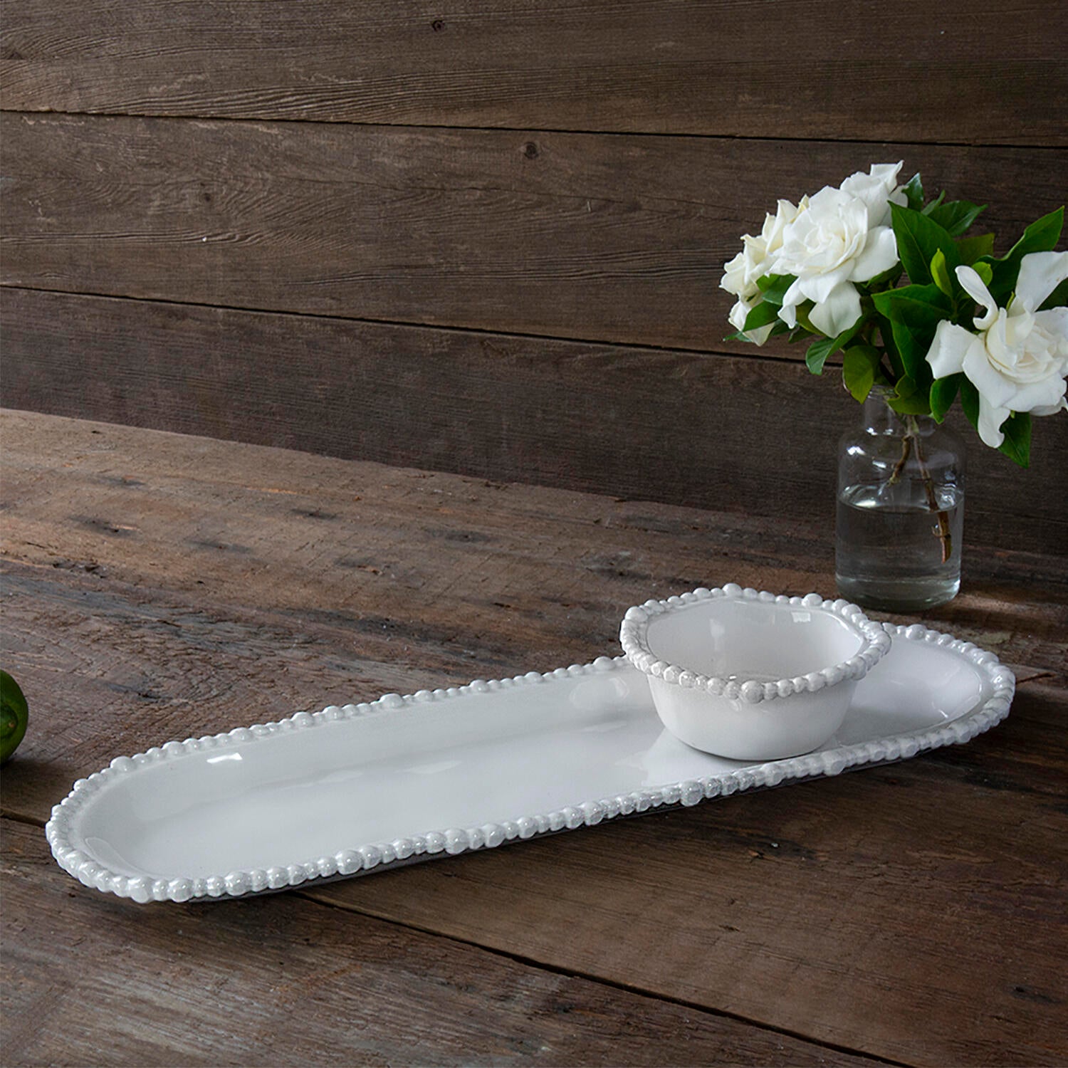 VIDA Alegria Medium Baguette Platter White  - Small Melamine Beatriz Ball   