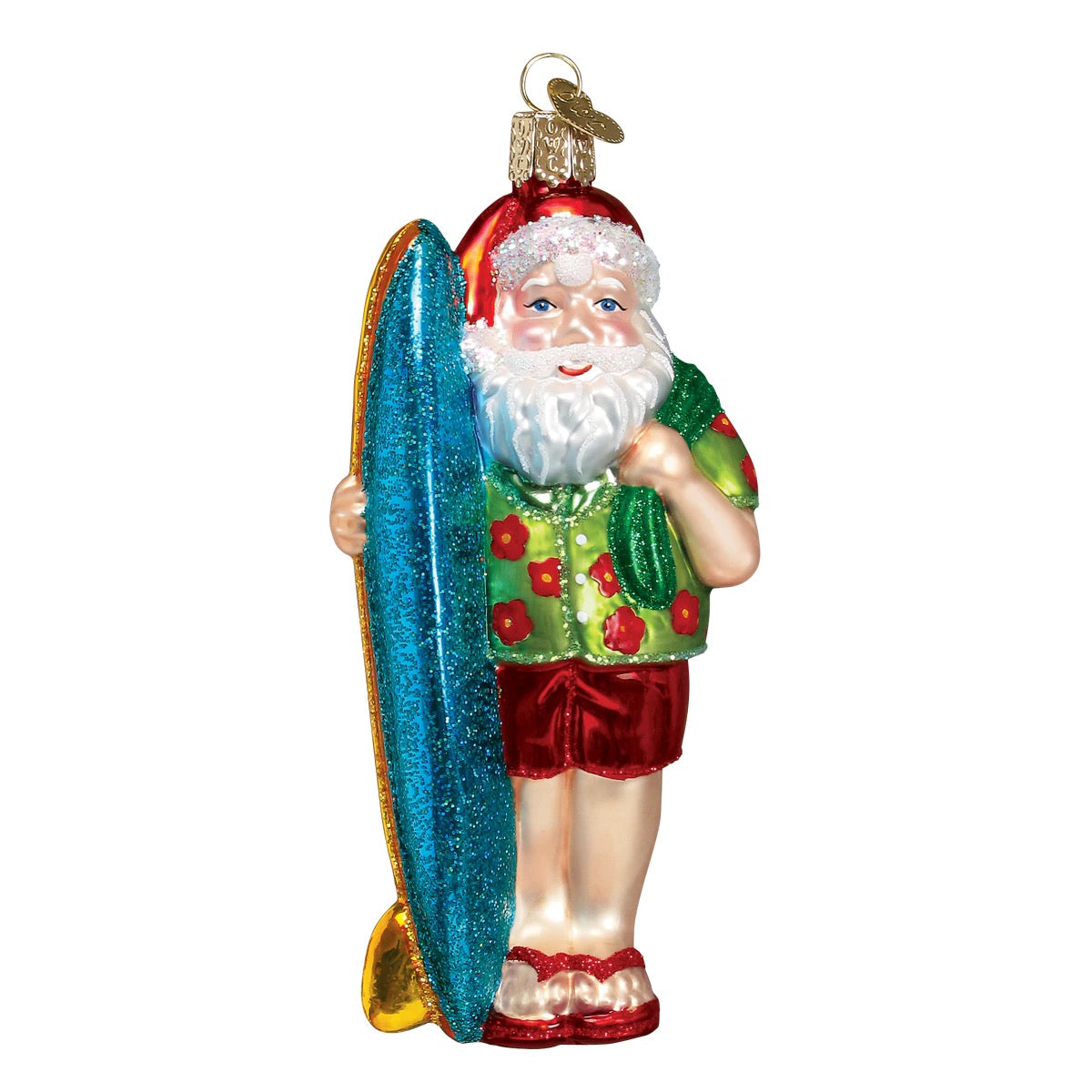 Surfer Santa Ornament  Old World Christmas   