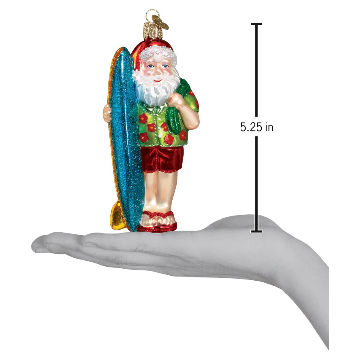 Surfer Santa Ornament  Old World Christmas   