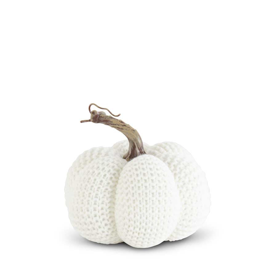 Knit Stuffed Pumpkin 5.75"  K&K White  