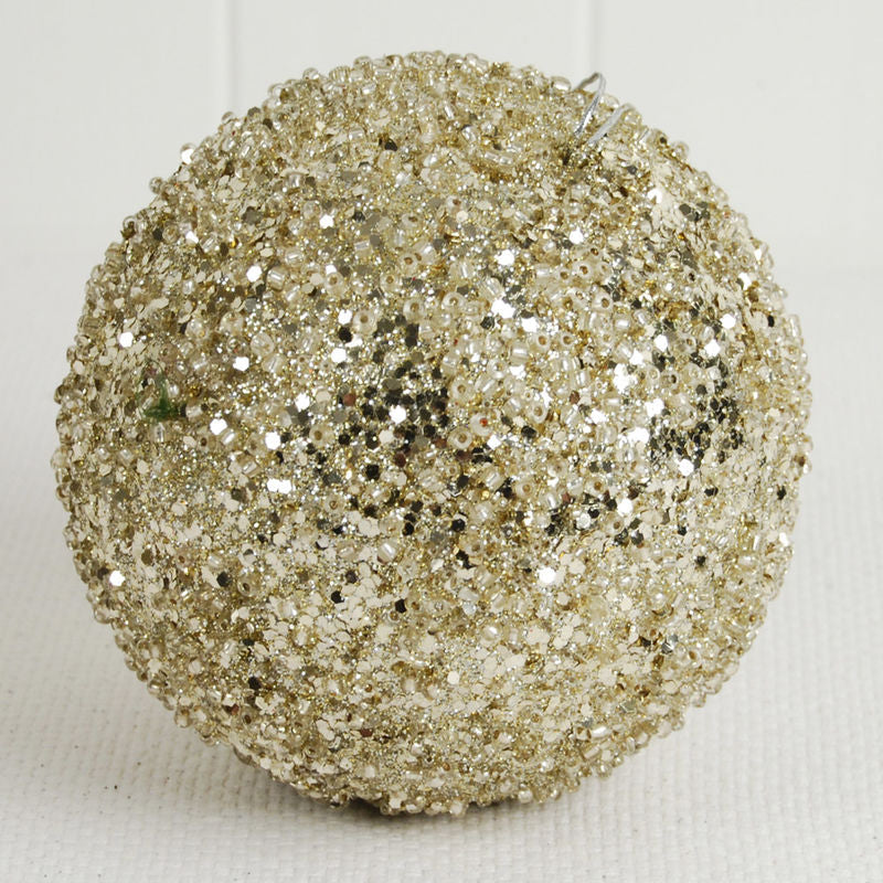 Jewel Ball Ornament - Champagne 6" Adams Christmas Adams & Co.   