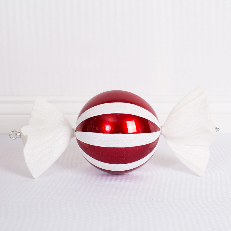 Acrylic Ball Candy Ornament, Red/White Adams Christmas Adams & Co.   