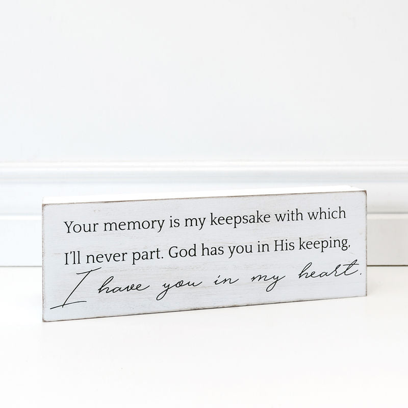 Wood Sign (Your Memory Is My Keepsake...) Adams Everyday Adams & Co.   