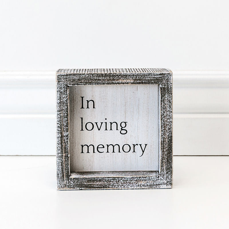 Framed Sign "In Loving Memory" Adams Everyday Adams & Co.   