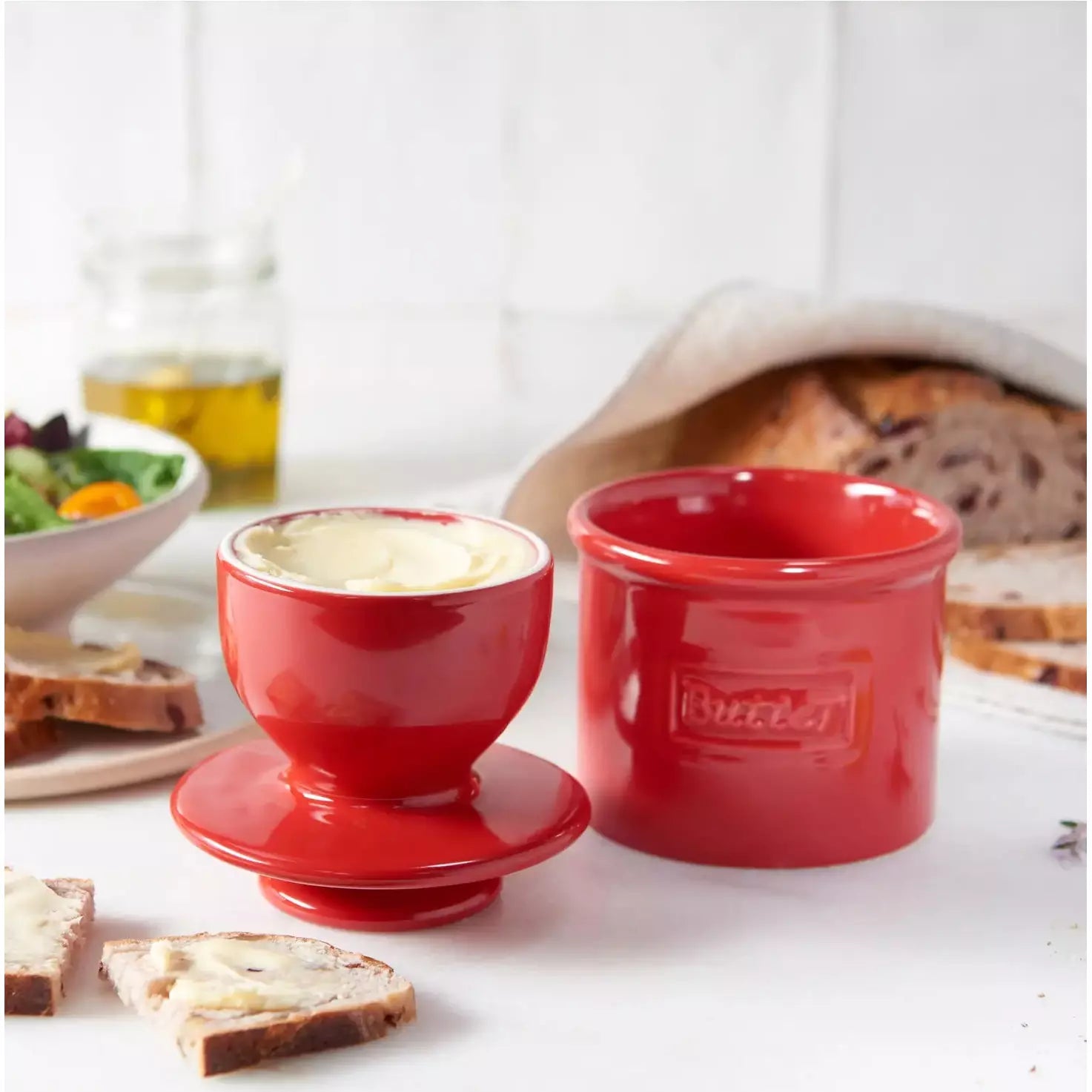 Café Collection Butter Bell Crock - Red ' The Original Butter Bell crock   