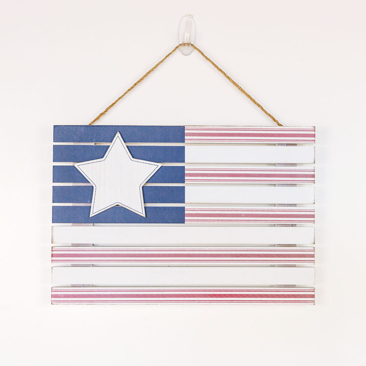 Hanging Wood Flag Sign Adams Summer Adams & Co.   