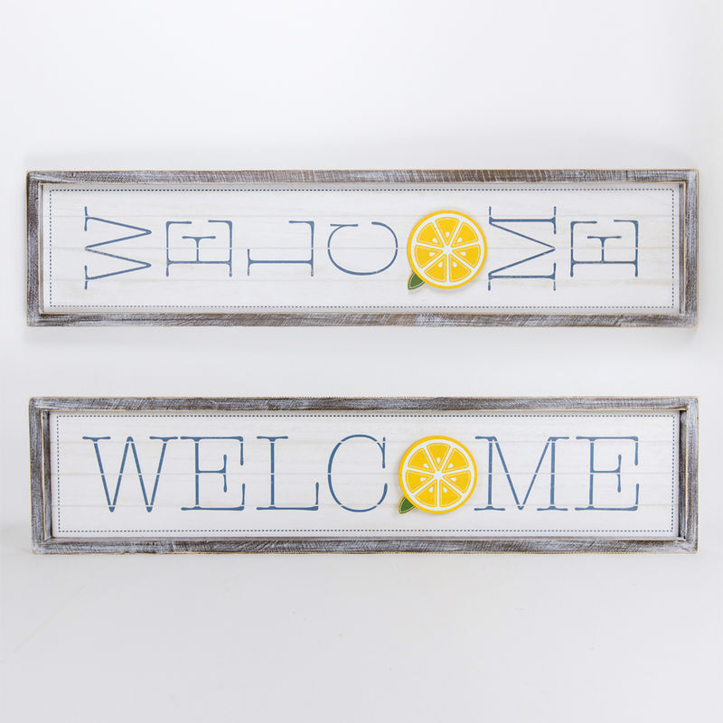 Reversible Lemon Welcome Sign Adams Summer Adams & Co.   