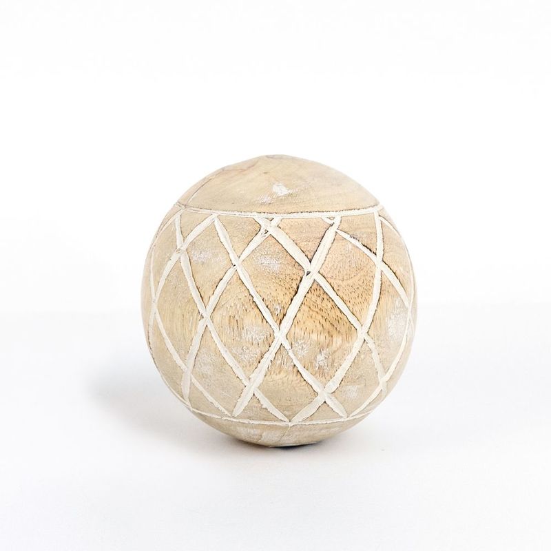 Mango Wood Ball - Diamond Pattern Adams Everyday Adams & Co.   