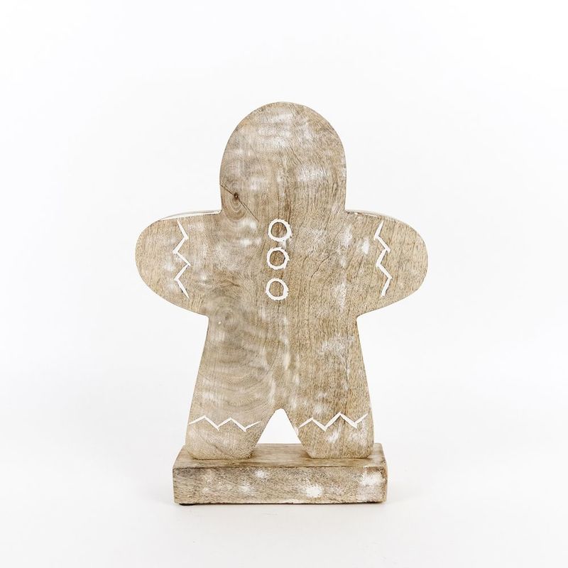 Mango Wood Cutout On Stand - Ginger Bread Adams Christmas Adams & Co.   