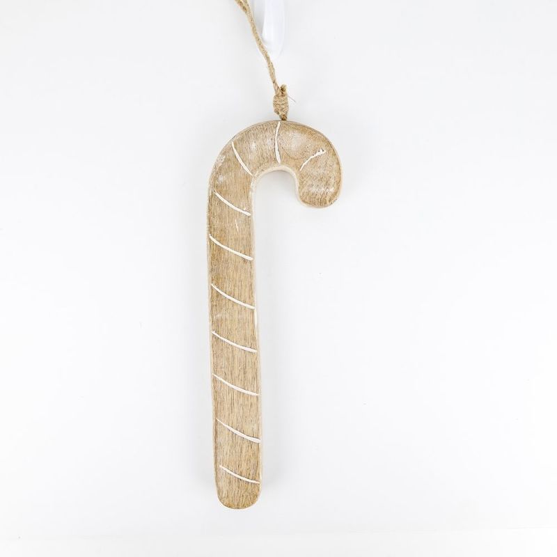 Mango Wood Ornament - Candy Cane Adams Christmas Adams & Co.   