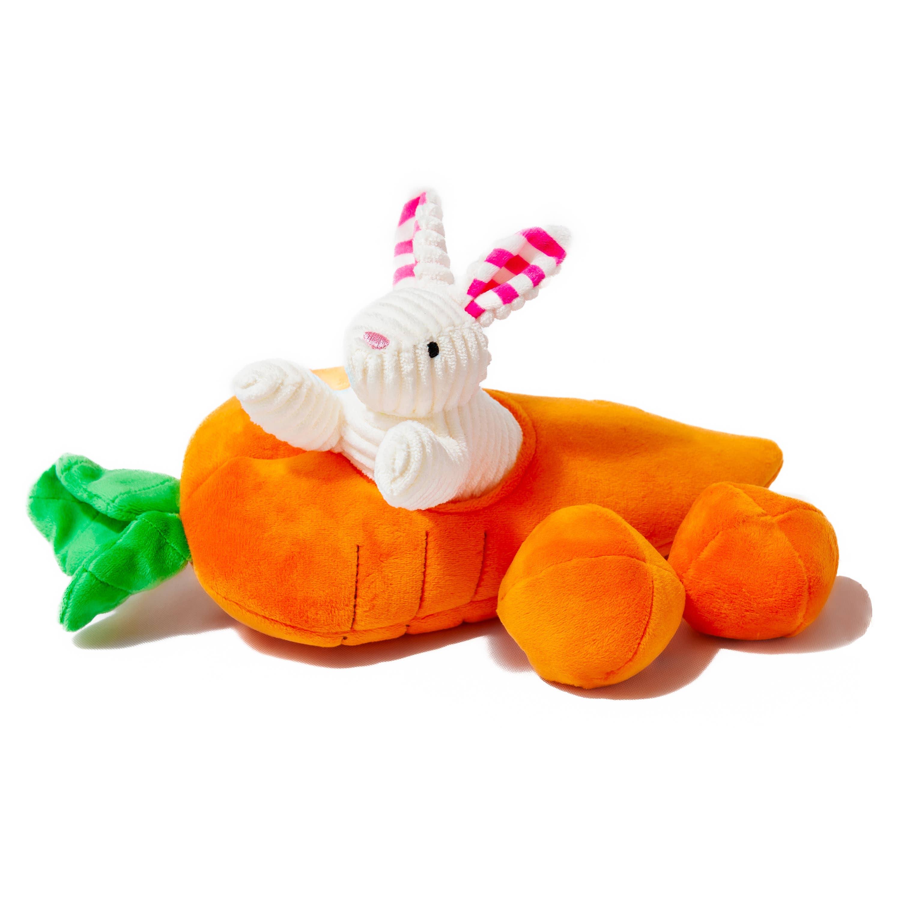 Hide a Toy Carrot with Balls & Rabbit Easter Dog Toy  Midlee Designs   