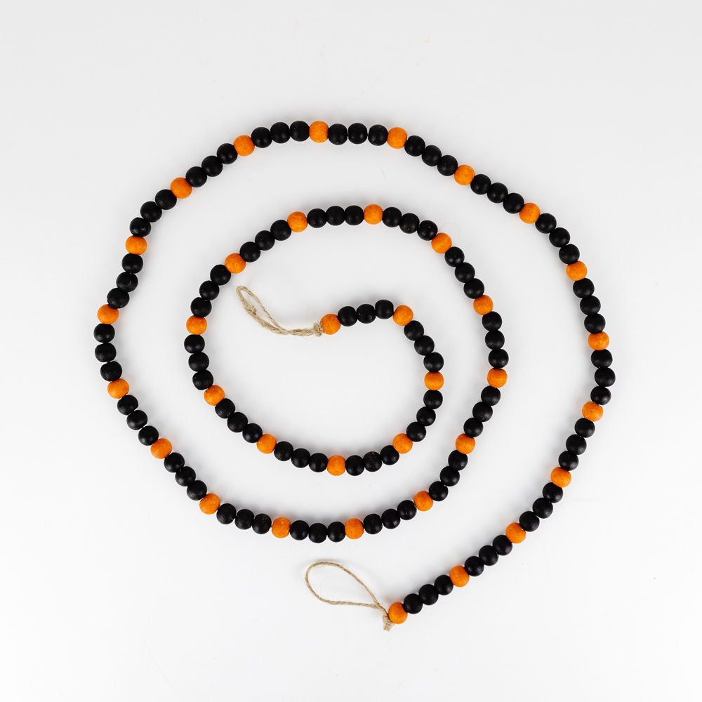 Wood Bead Garland - Orange & Black Adams Halloween Adams & Co.   