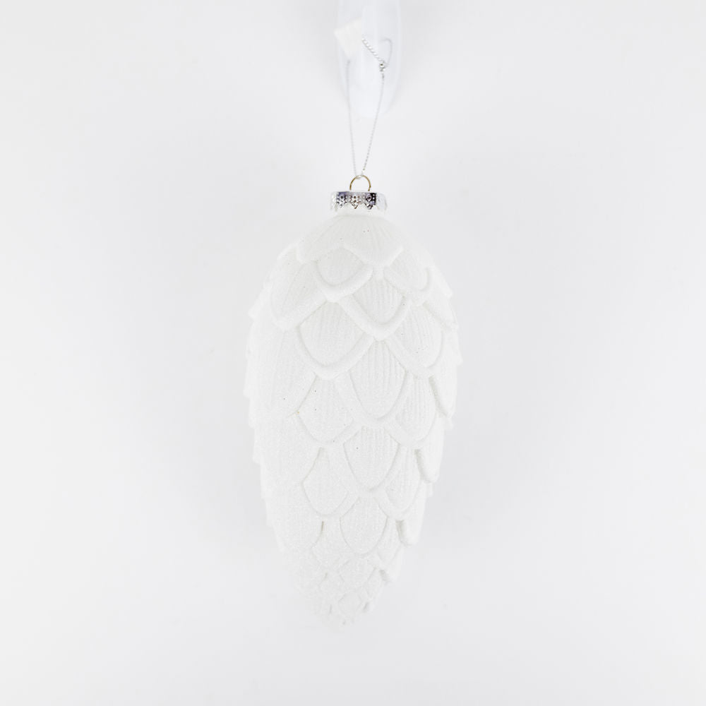 Acrylic Pine Cone Ornament - White 8" Adams Christmas Adams & Co.   