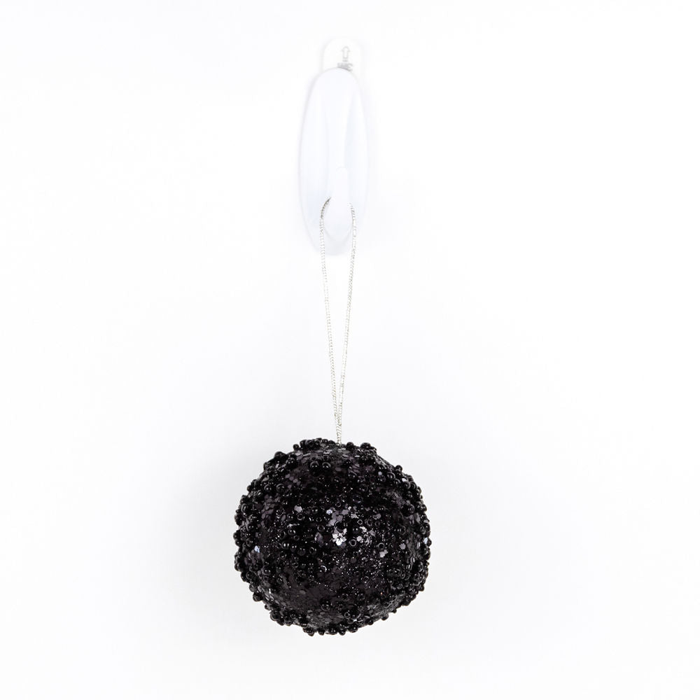 Jewel Ball Ornament - Black 3" Adams Christmas Adams & Co.   