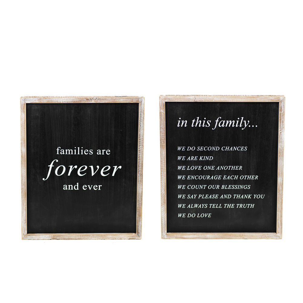 Reversible Wood Framed Sign - Forever/Family Adams Everyday Adams & Co.   