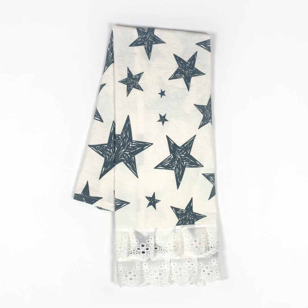 Dish Towel (Stars) White/Black Adams Summer Adams & Co.   