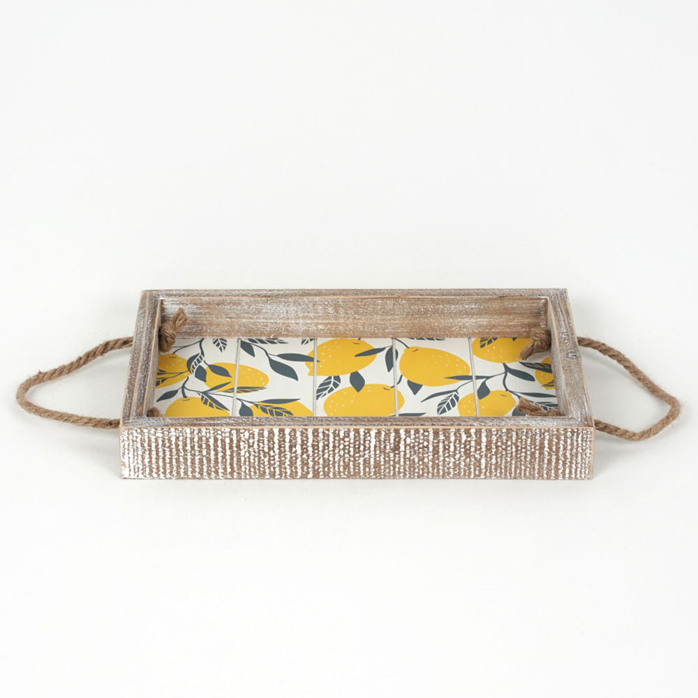 Wood Shiplap Tray (Lemons) Adams Summer Adams & Co.   