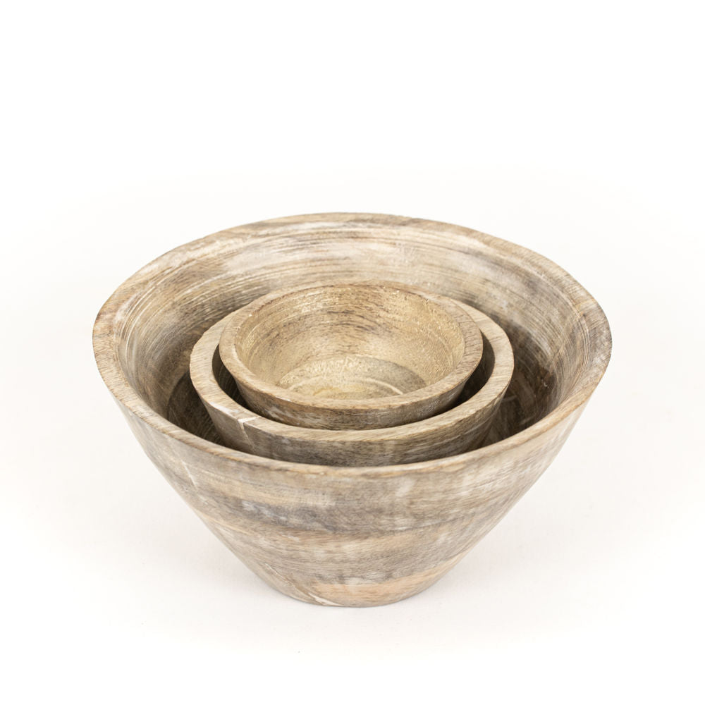 Mango Wood Nested Bowls S/3 Adams Everyday Adams & Co.   