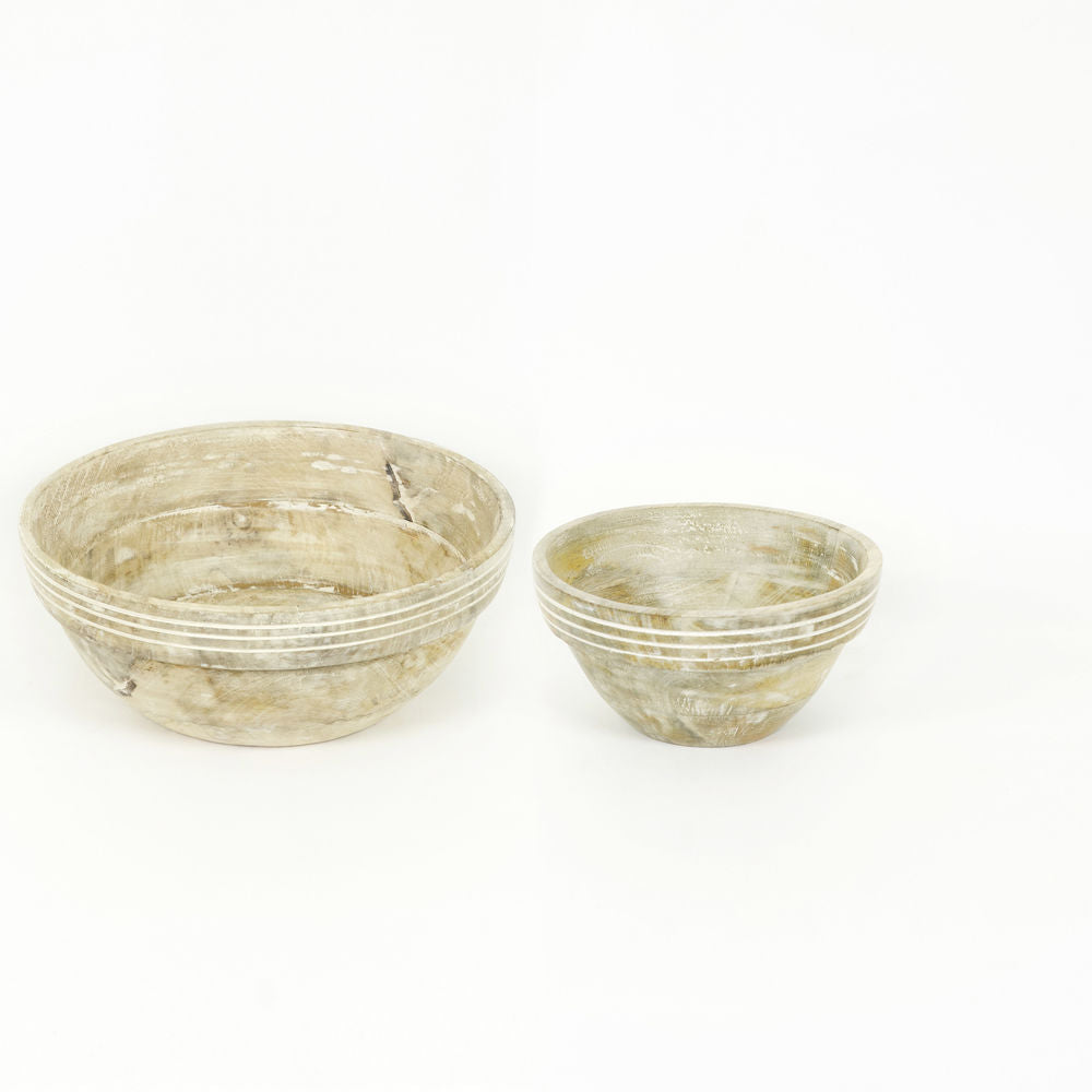 Mango Wood Nested Bowls S/2 Adams Everyday Adams & Co.   