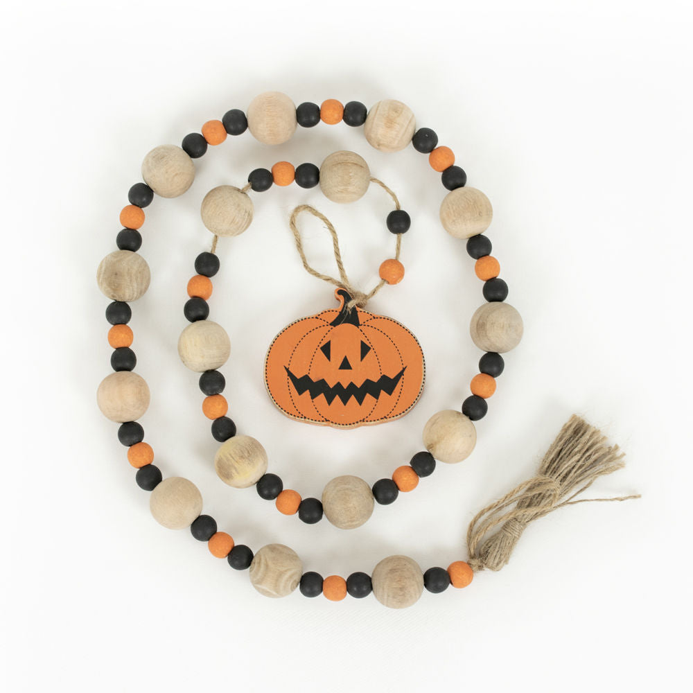 Wood Bead Garland w/Tassels (Pumpkin) Adams Halloween Adams & Co.   