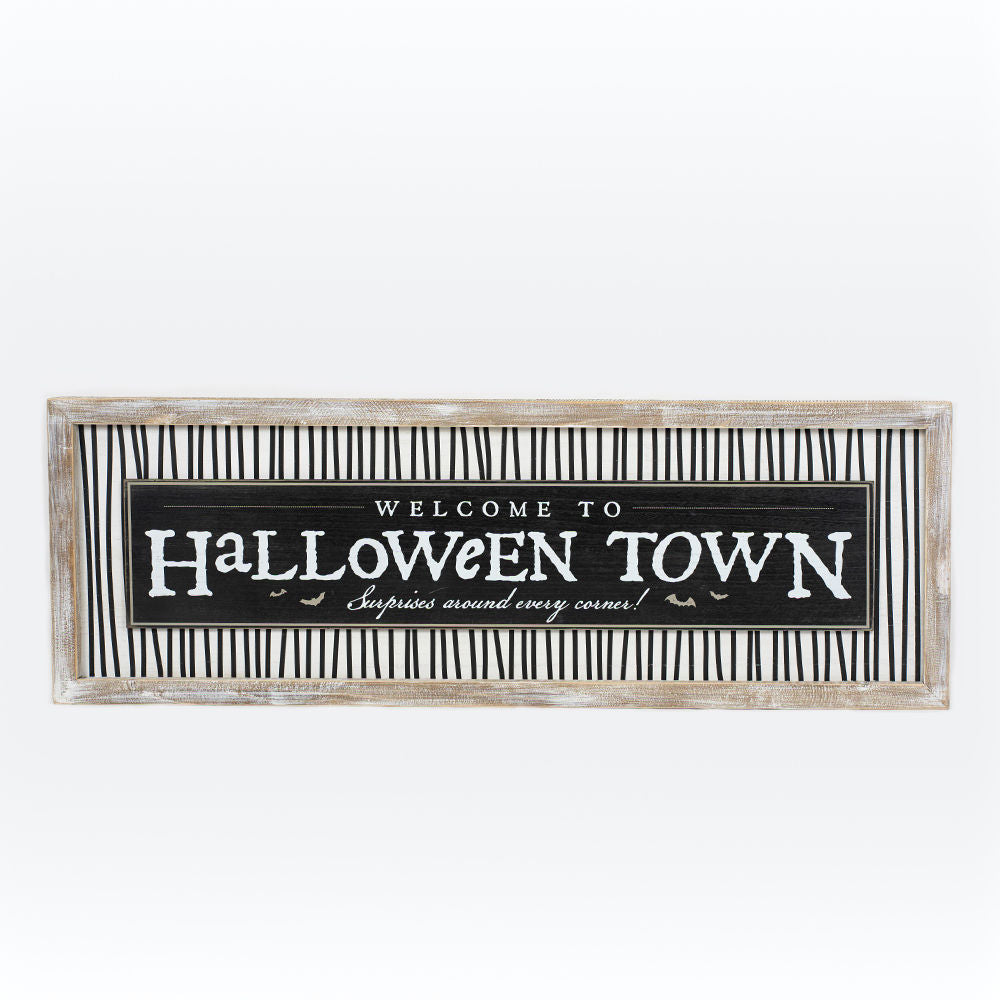 Reversible Wood Framed Sign (Halloween/ChristmasTown) Adams Halloween Adams & Co.   