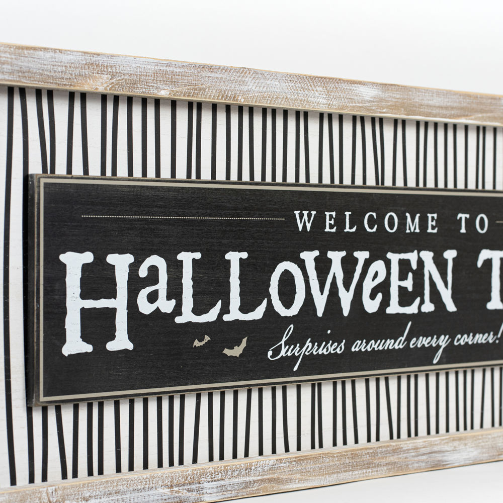 Reversible Wood Framed Sign (Halloween/ChristmasTown) Adams Halloween Adams & Co.   