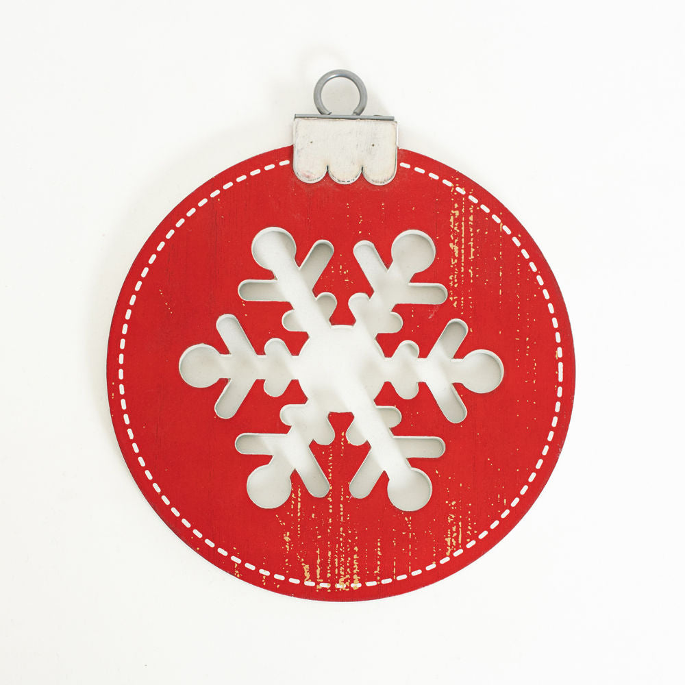 Reversible Wood Ornament w/Cutout (Snowflake) Adams Christmas Adams & Co.   