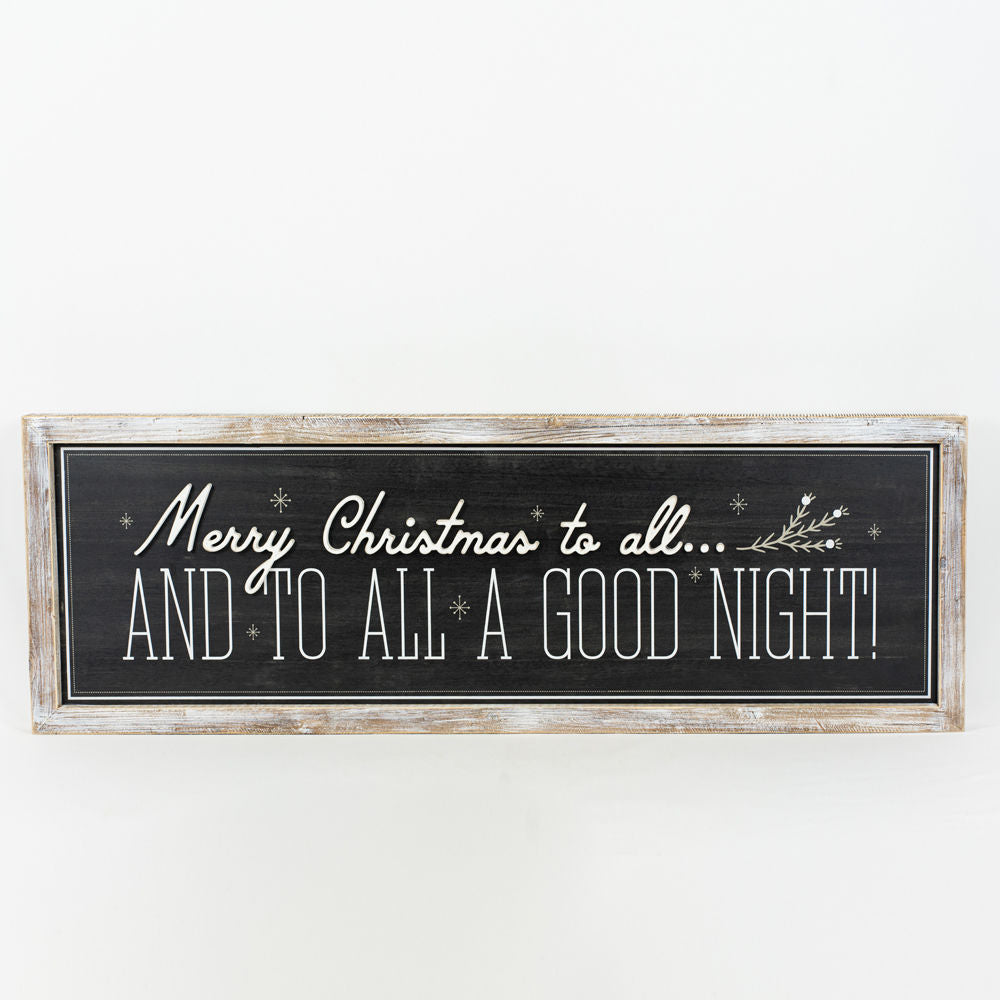 Reversible Wood Framed Sign (Night/Kiss) Adams Christmas Adams & Co.   