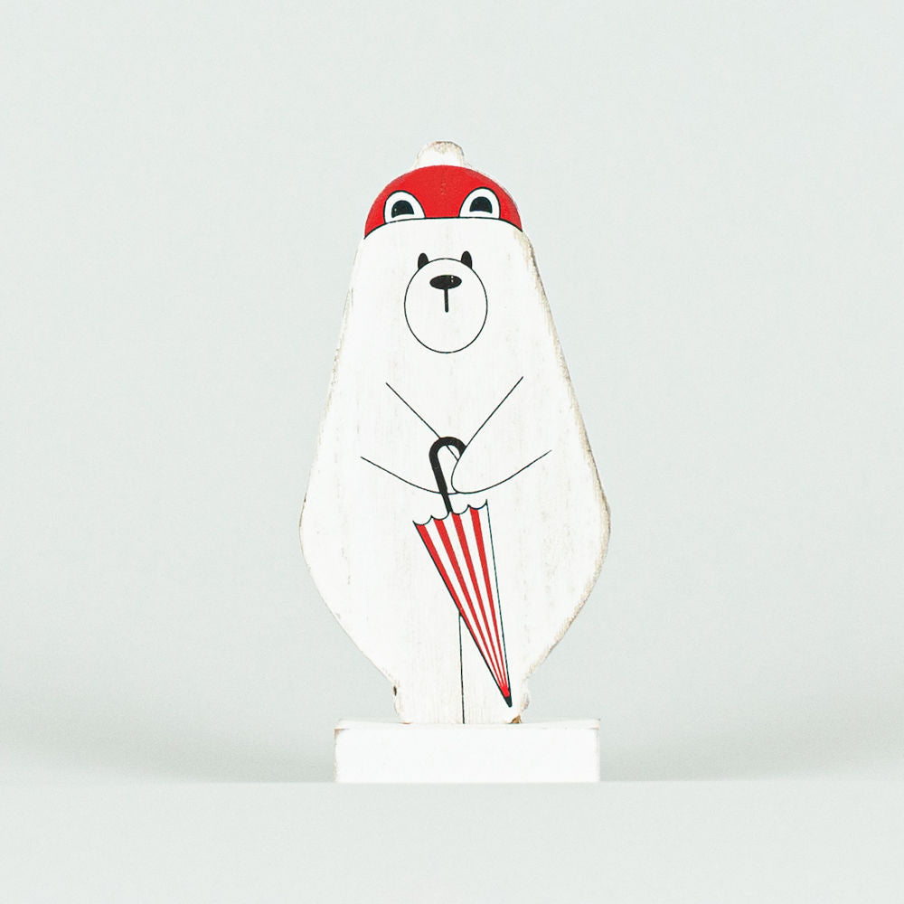 Wood Cutout on Base (Polar Bear) Small Adams Christmas Adams & Co.   