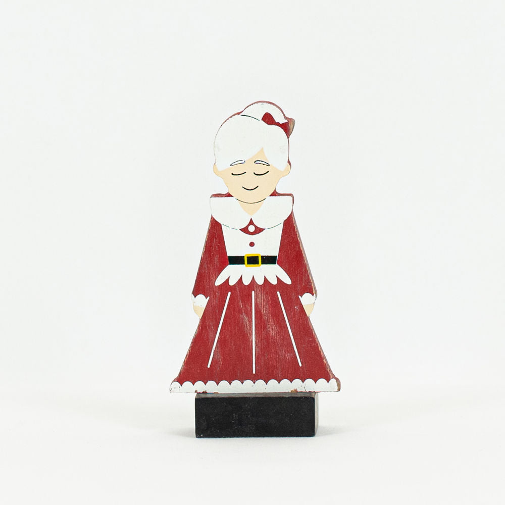 Wood Cutout on Base (Mrs Claus) Small Adams Christmas Adams & Co.   