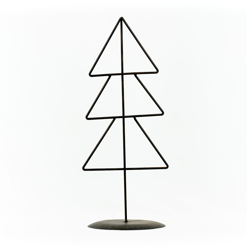 Metal Xmas Tree on Stand (Triangle) Black (Large) Adams Christmas Adams & Co.   