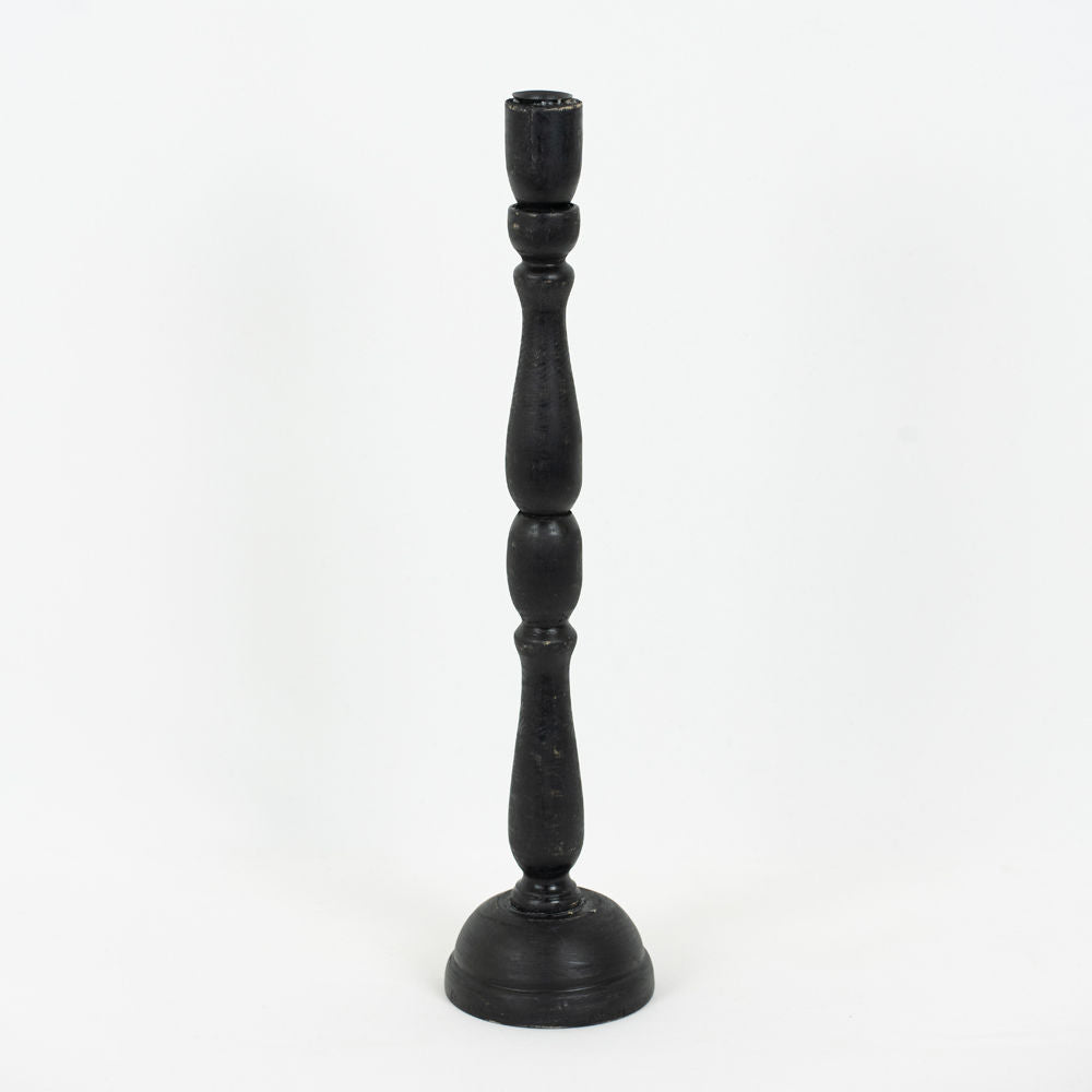 Wood Candle Holder - Black Adams Everyday Adams & Co.   