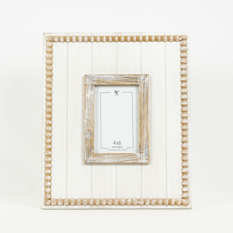 Wood Beaded Photo Frame Adams Everyday Adams & Co.   