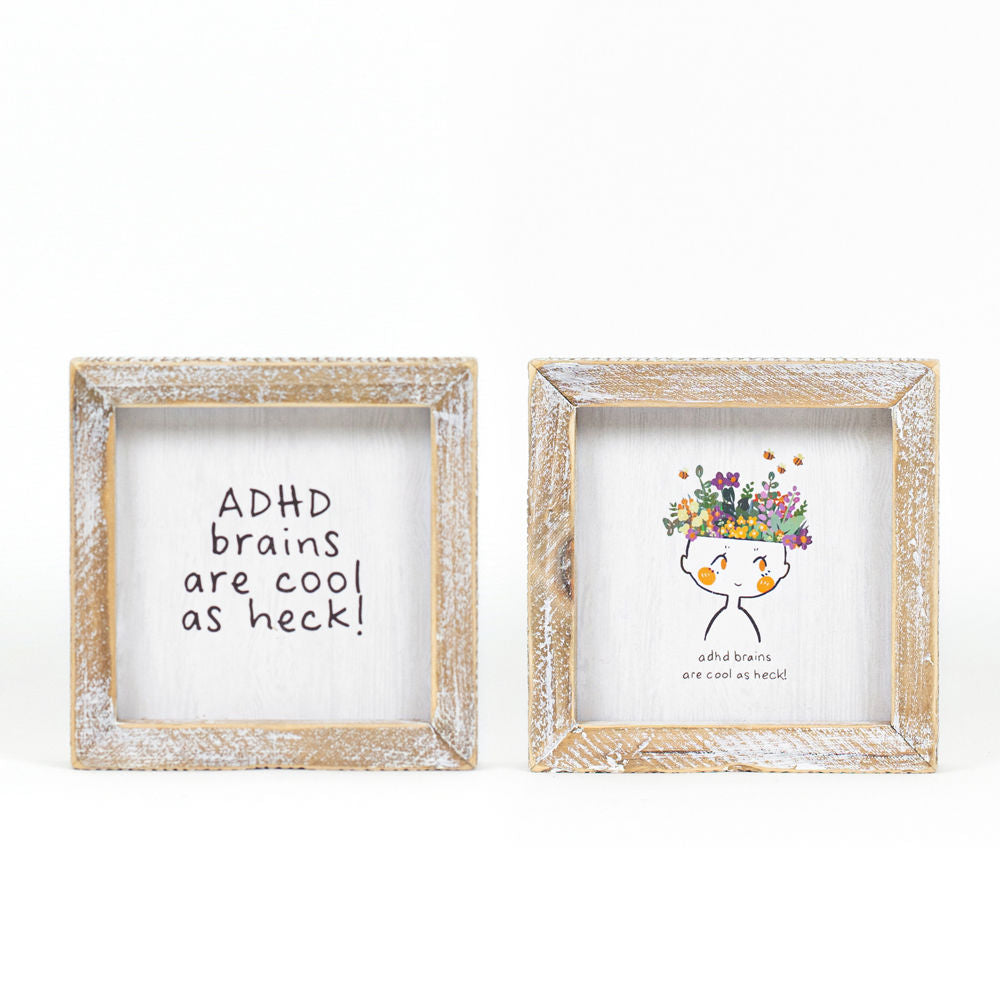 Reversible Wood Framed Sign (Adhd) Adams Everyday Adams & Co.   